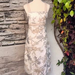 NY&C Ivory, Light Tan, and Light Gray Floral Dress